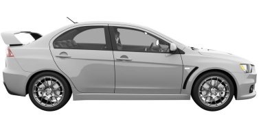 Car isolated - transparent glass - 3d rendering