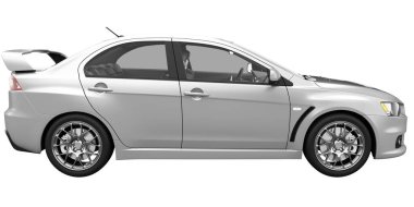 Car isolated - transparent glass - 3d rendering