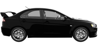 Car isolated - transparent glass - 3d rendering