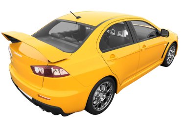 Car isolated - transparent glass - 3d rendering