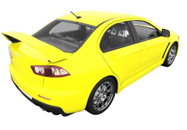 Car isolated - transparent glass - 3d rendering