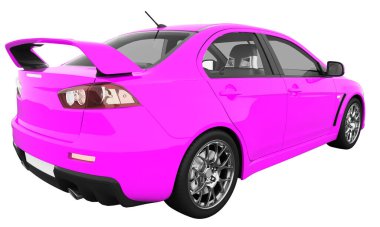 Car isolated - transparent glass - 3d rendering