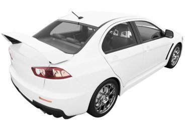 Car isolated - transparent glass - 3d rendering