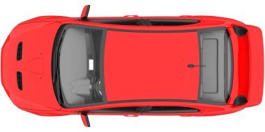 Car isolated - transparent glass - 3d rendering