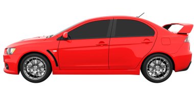 Car isolated - tinted glass - 3d rendering