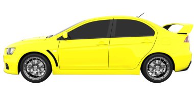 Car isolated - tinted glass - 3d rendering