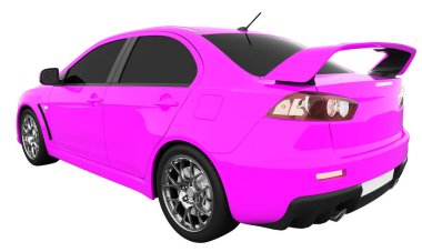 Car isolated - tinted glass - 3d rendering