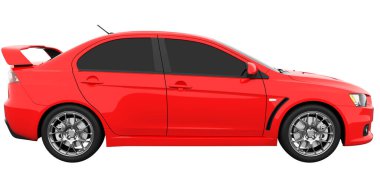 Car isolated - tinted glass - 3d rendering