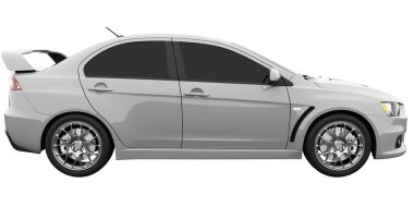 Car isolated - tinted glass - 3d rendering