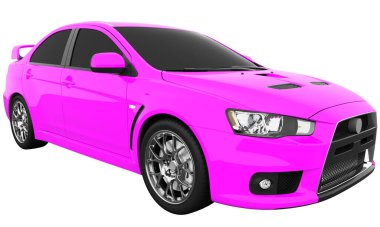 Car isolated - tinted glass - 3d rendering