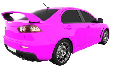 Car isolated - tinted glass - 3d rendering