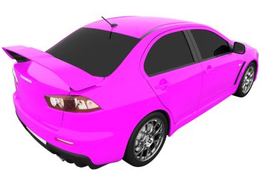 Car isolated - tinted glass - 3d rendering