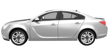 Car isolated, transparent glass - 3d rendering