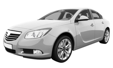 Car isolated, transparent glass - 3d rendering