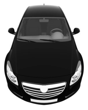 Car isolated, transparent glass - 3d rendering