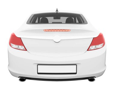 Car isolated, transparent glass - 3d rendering