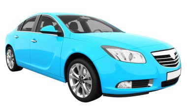Car isolated, transparent glass - 3d rendering