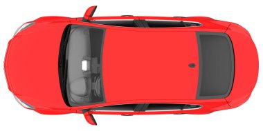 Car isolated, transparent glass - 3d rendering