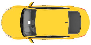Car isolated, transparent glass - 3d rendering