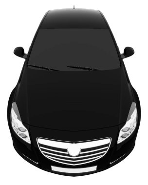 Car isolated, tinted glass - 3d rendering