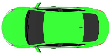 Car isolated, tinted glass - 3d rendering