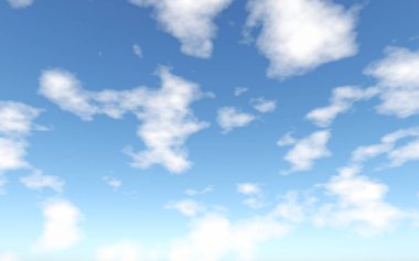 Blue sky with clouds - 3d rendering
