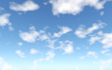 Blue sky with clouds - 3d rendering