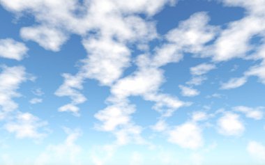 Blue sky with clouds - 3d rendering