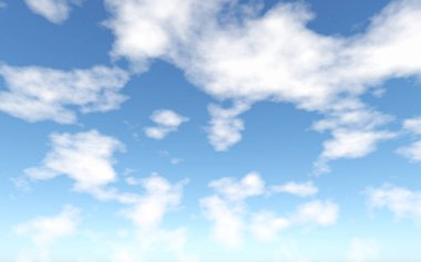 Blue sky with clouds - 3d rendering