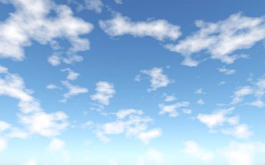 Blue sky with clouds - 3d rendering