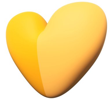 Heart isolated - 2 halfs fitted together - 3d rendering