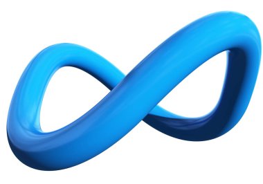 Infinity 3d sign symbol isolated - 3d rendering