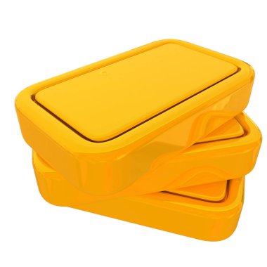 Gold bars blank stack isolated - 3d rendering