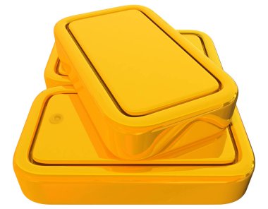 Gold bars blank stacked isolated - 3d rendering