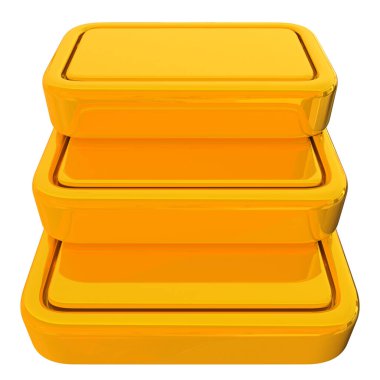 Gold bars blank stack isolated - 3d rendering
