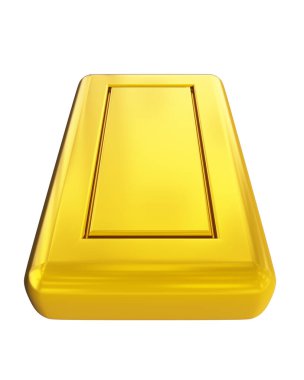 Gold bar blank single isolated - 3d rendering