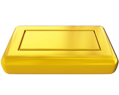 Gold bar blank single isolated - 3d rendering