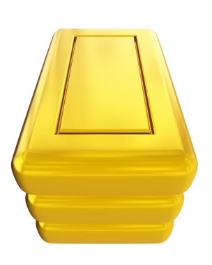 Gold bars blank stack isolated - 3d rendering