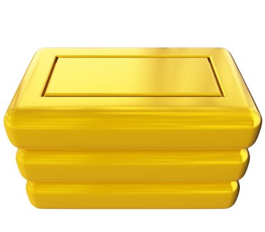 Gold bars blank stack isolated - 3d rendering