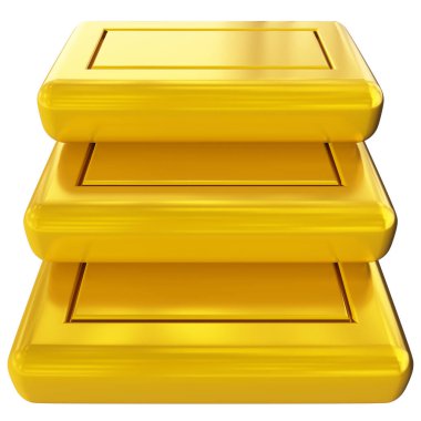 Gold bars blank stack isolated - 3d rendering