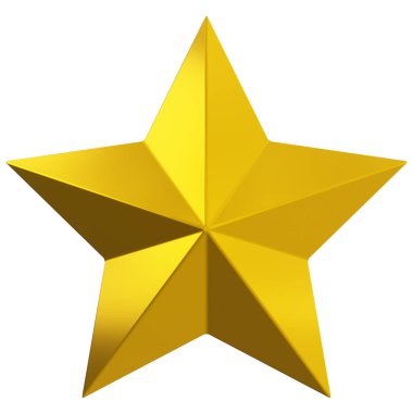 Star 3d - Christmas star - 5 point star isolated - 3d rendering