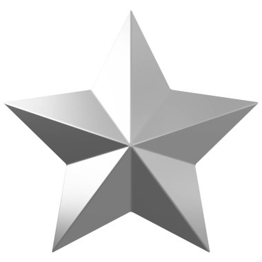 Star 3d - Christmas star - 5 point star isolated - 3d rendering