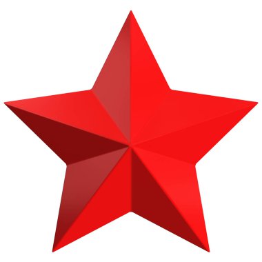 Star 3d - Christmas star - 5 point star isolated - 3d rendering