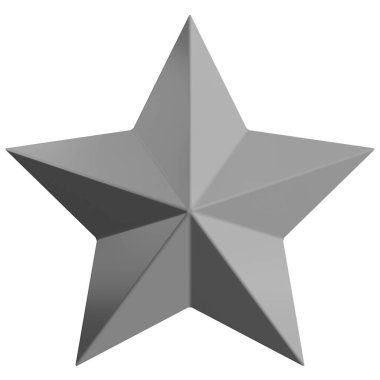 Star 3d - Christmas star - 5 point star isolated - 3d rendering