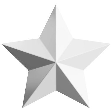 Star 3d - Christmas star - 5 point star isolated - 3d rendering