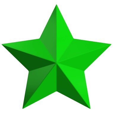 Star 3d - Christmas star - 5 point star isolated - 3d rendering