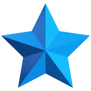 Star 3d - Christmas star - 5 point star isolated - 3d rendering