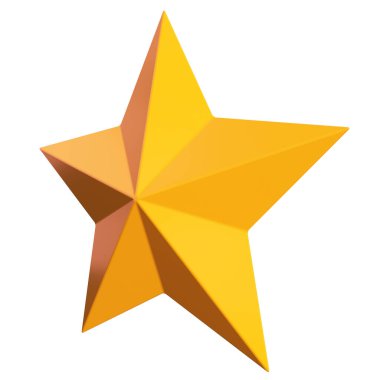 Star 3d - Christmas star - 5 point star isolated - 3d rendering