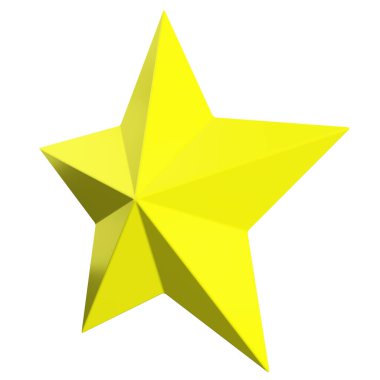Star 3d - Christmas star - 5 point star isolated - 3d rendering