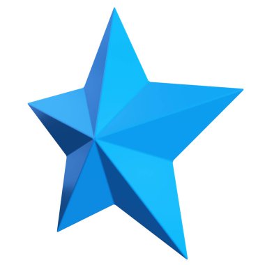 Star 3d - Christmas star - 5 point star isolated - 3d rendering